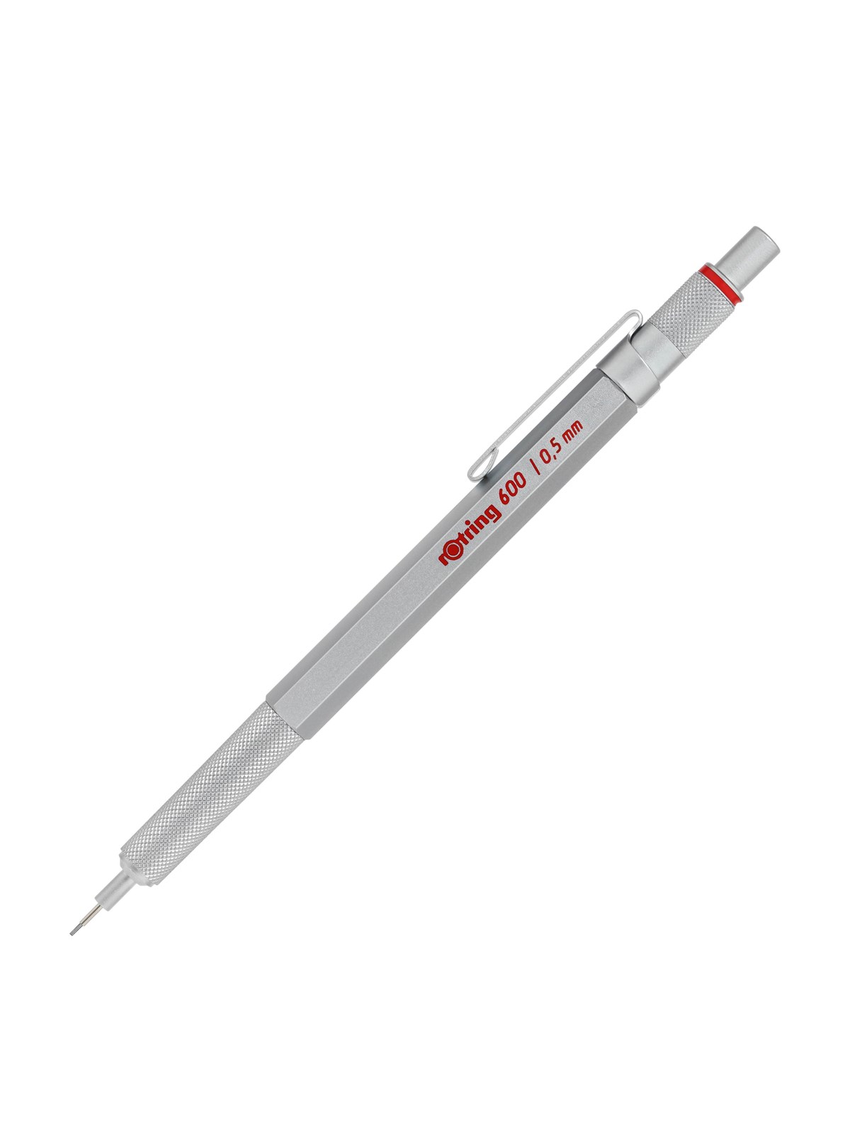 Rotring rOtring 600 mekanisk blyant | 0,5 mm | Sølv All-Metal Body Propelling Blyant | Skridsikkert knurled greb & sekskantet tønde