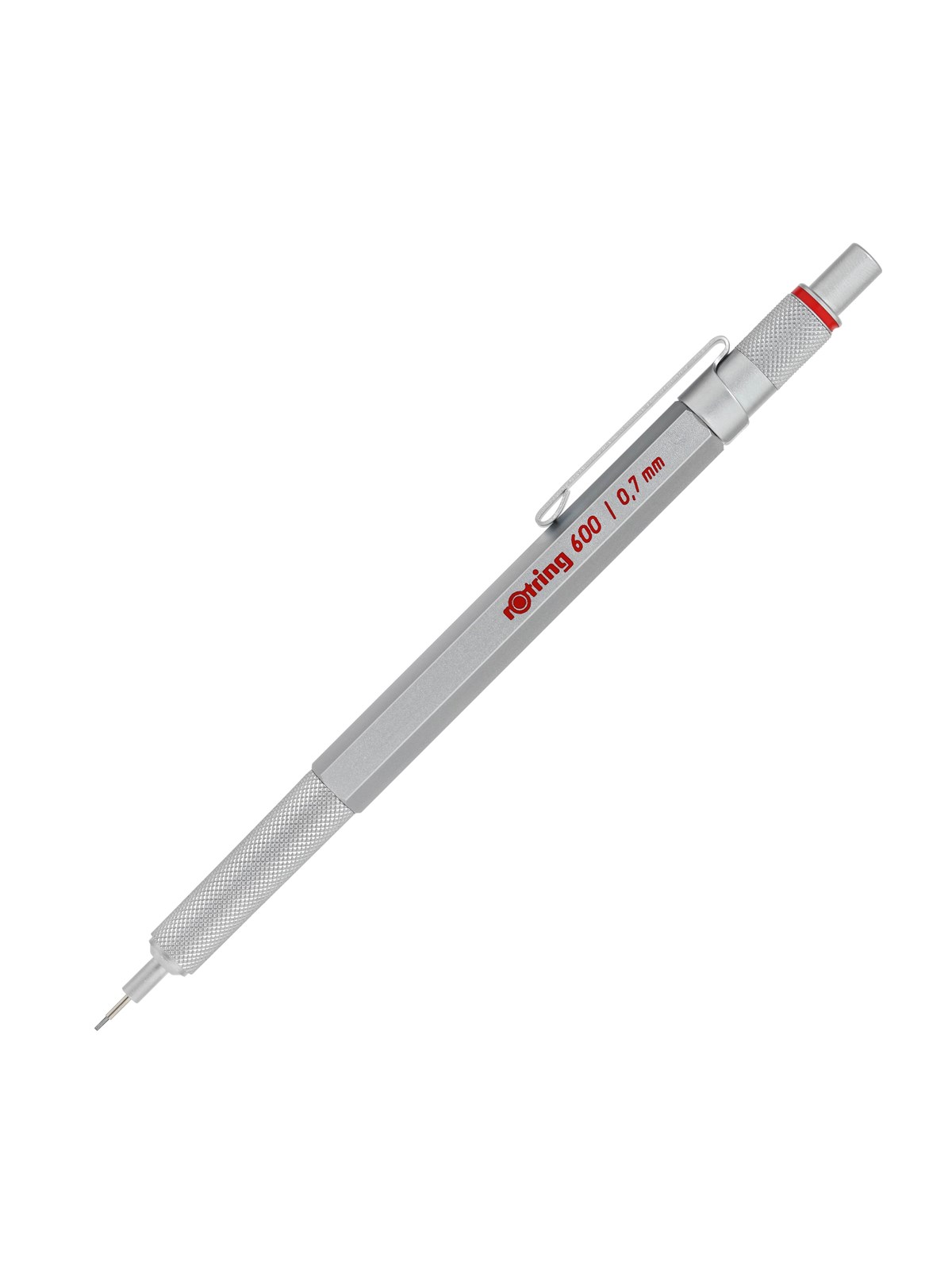 Rotring rOtring 600 mekanisk blyant | 0,7 mm | Sølv All-Metal Body Propelling Blyant | Skridsikkert knurled greb & sekskantet tønde