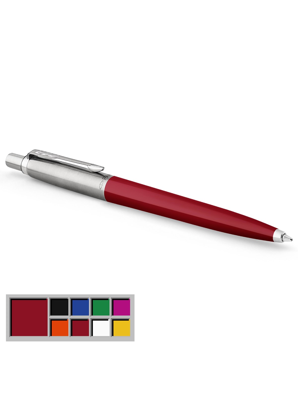 Parker Jotter Originals-kuglepen, rød lakering, medium spids, blå blæk, boblepakke