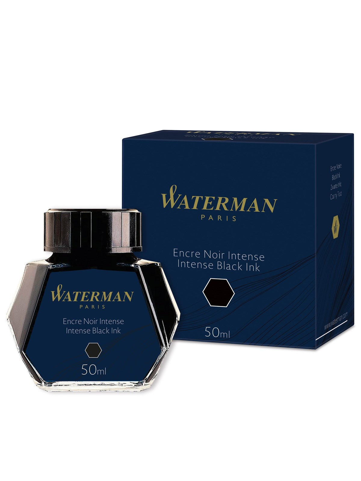 Waterman Fountain Pen blæk | Intens sort | 50ml flaske, Tegneværktøj