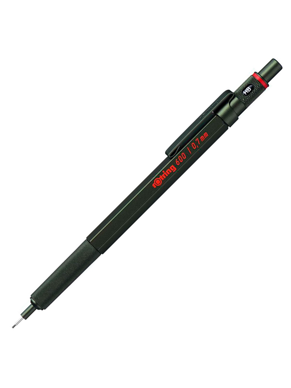 Rotring rOtring 600 Mekanisk Blyant | 0,5 mm | Grøn metalkrop | Skridsikkert Rillet Greb & Sekskantet skaft