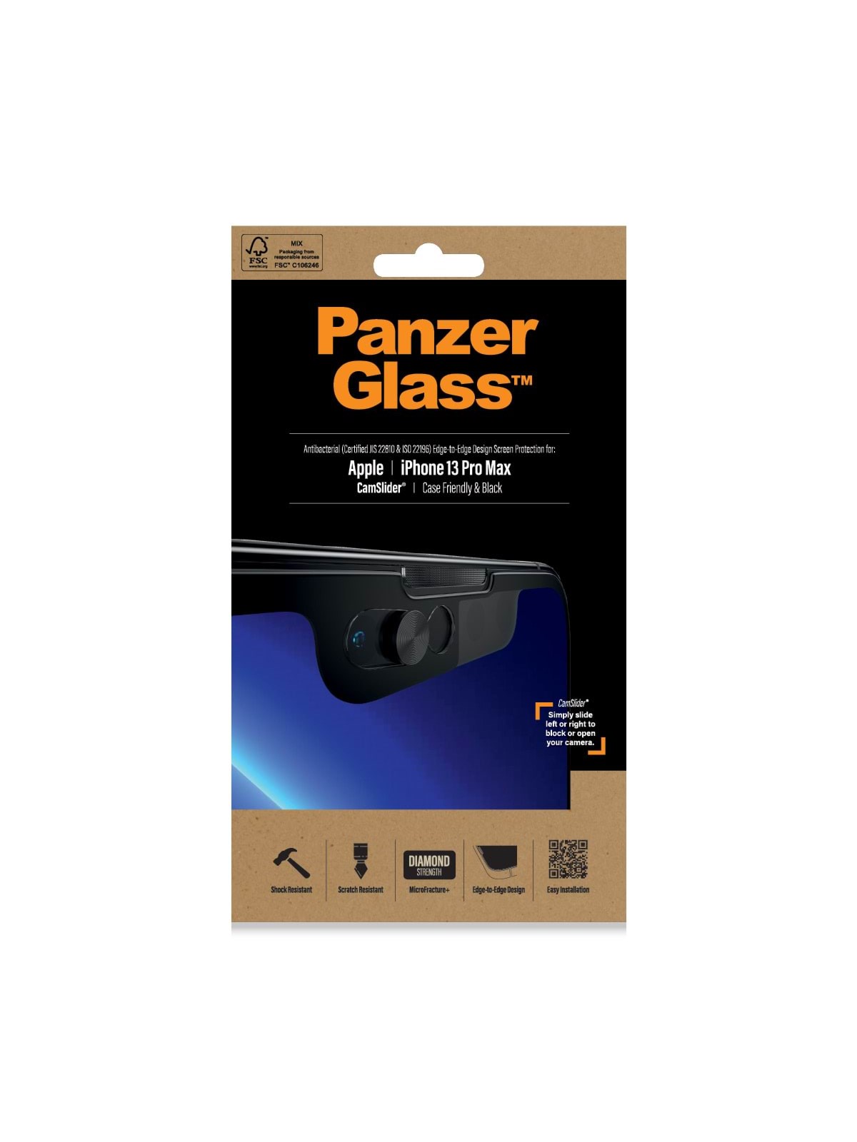 PanzerGlass CamSlider Screen Protector Apple iPhone 13 Pro Max | Edge-to-Edge