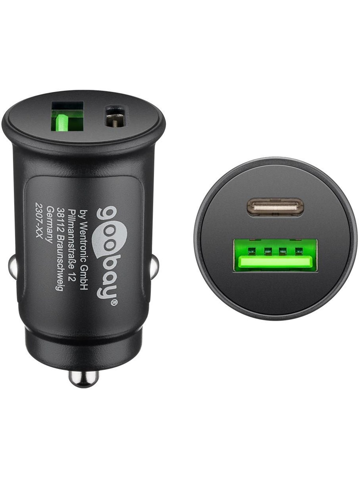 Pro Dual-USB Auto Fast Charger USB-C PD (Power Delivery), Mobil Oplader