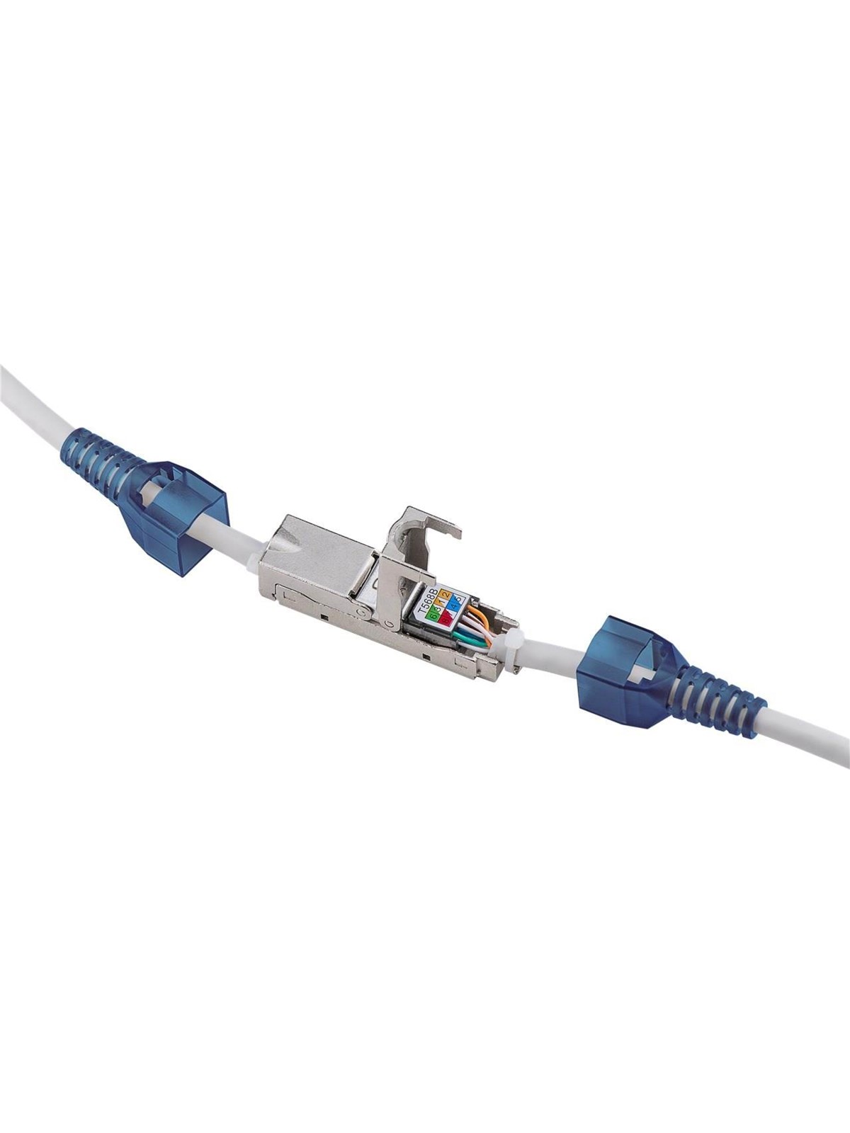 Pro toolless cable connector CAT 6A STP shielded - Sølv, Netværkskabel
