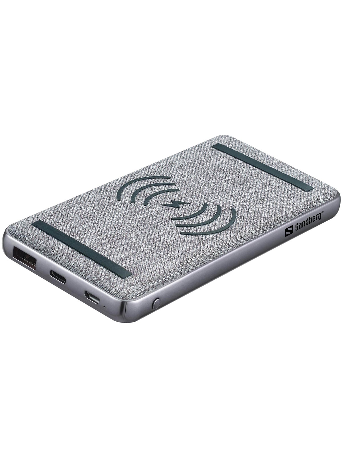 Sandberg Powerbank 10000 PD20W+Wireless Powerbank - Grå - 10000 mAh, Powerbank