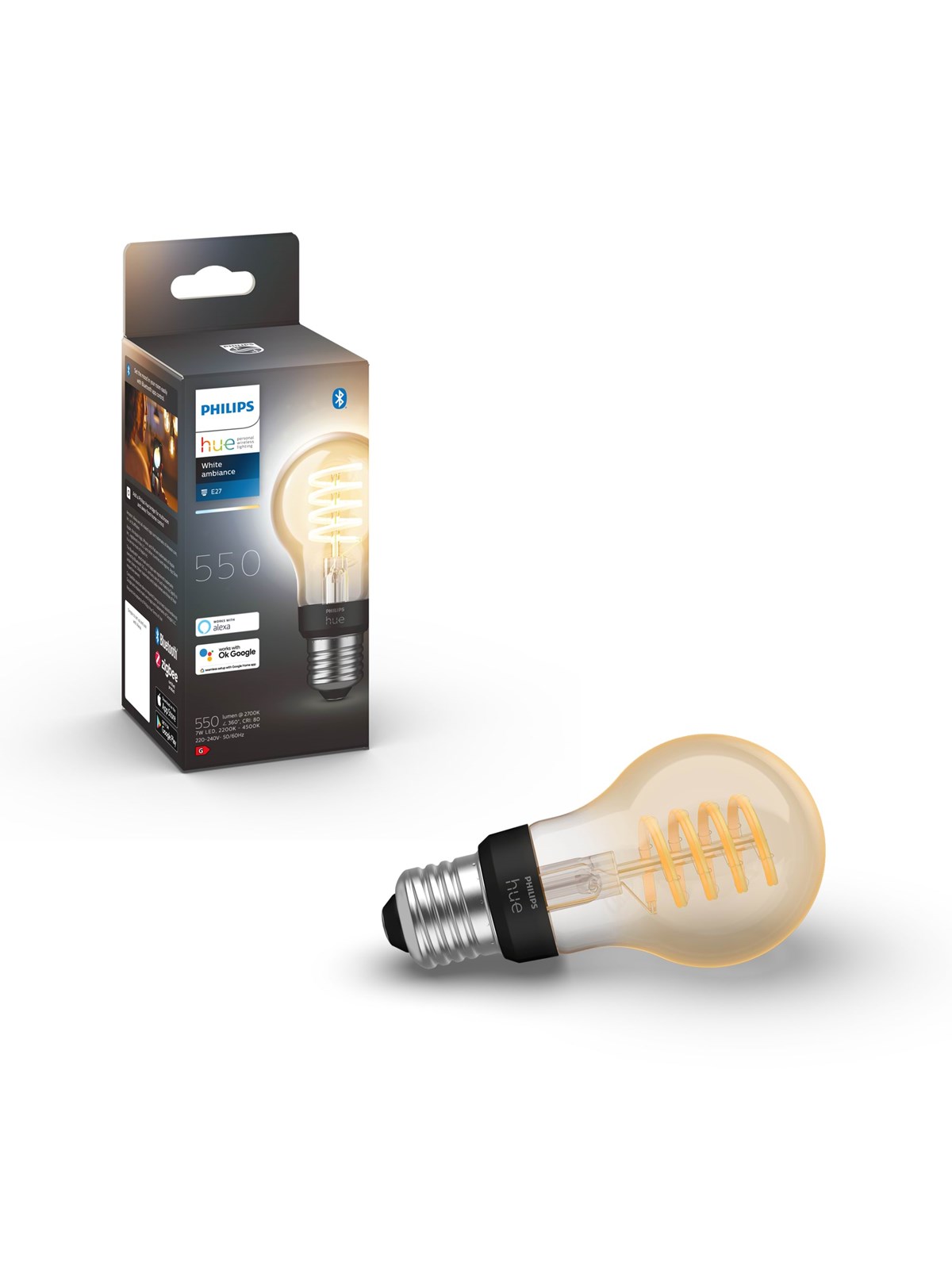 Philips Hue White Ambiance Filament A60 E27 Standard, 1-Pak, Smart Home