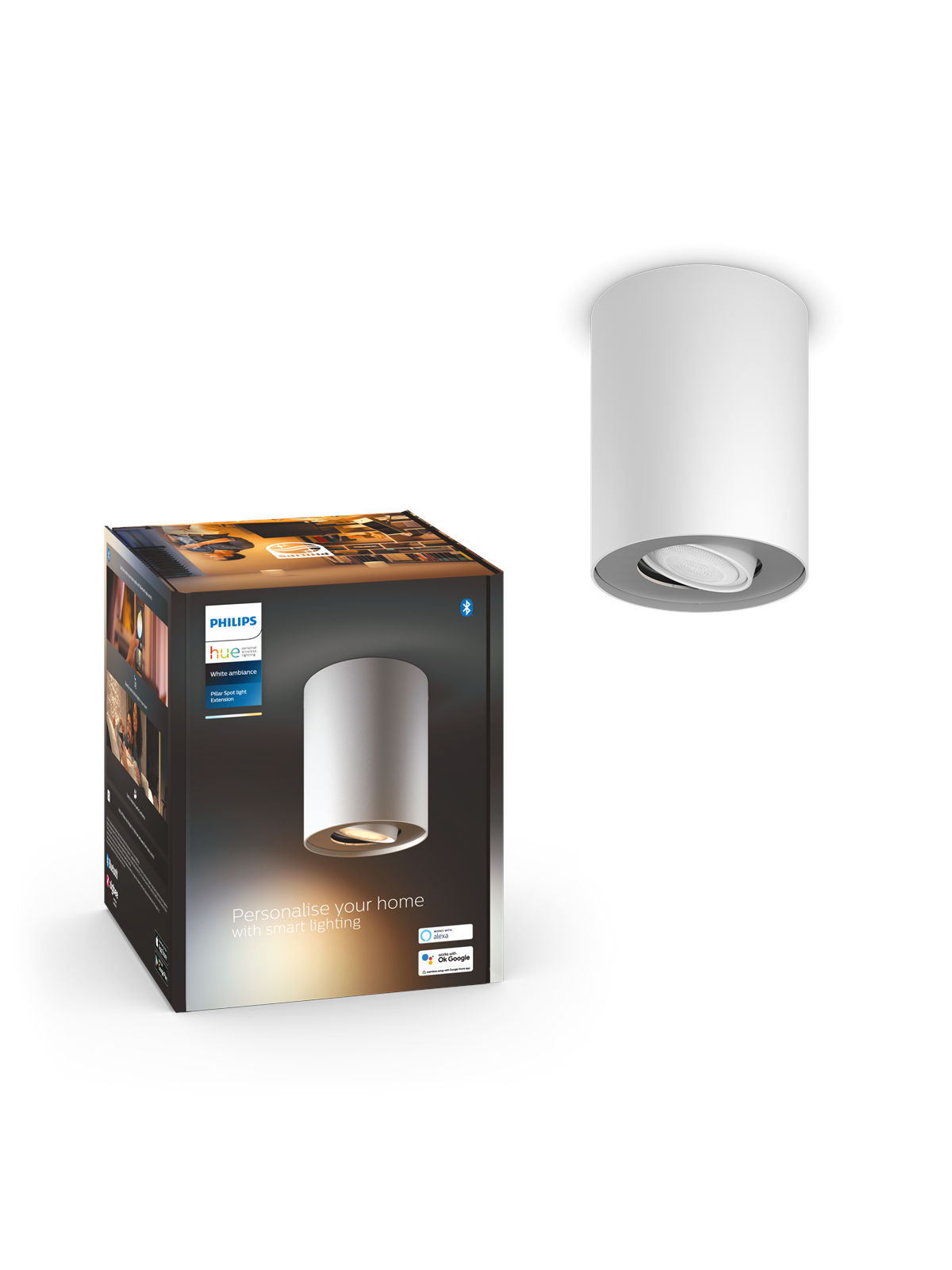 Philips Hue Pillar Enkelt Spot - Hvid, Smart Home
