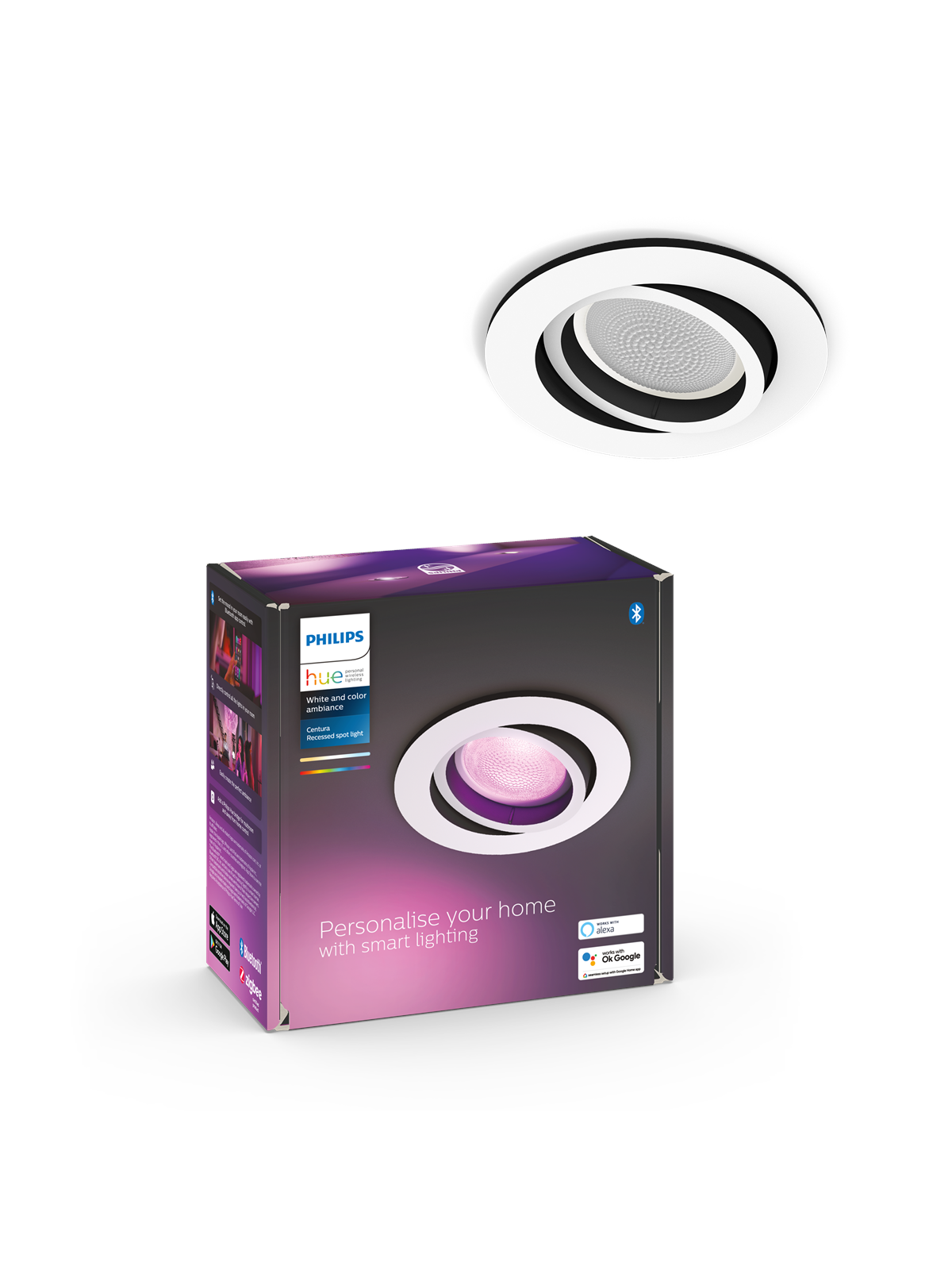 Philips Hue Centura Indbygningsspot Rund - Hvid, Smart Home
