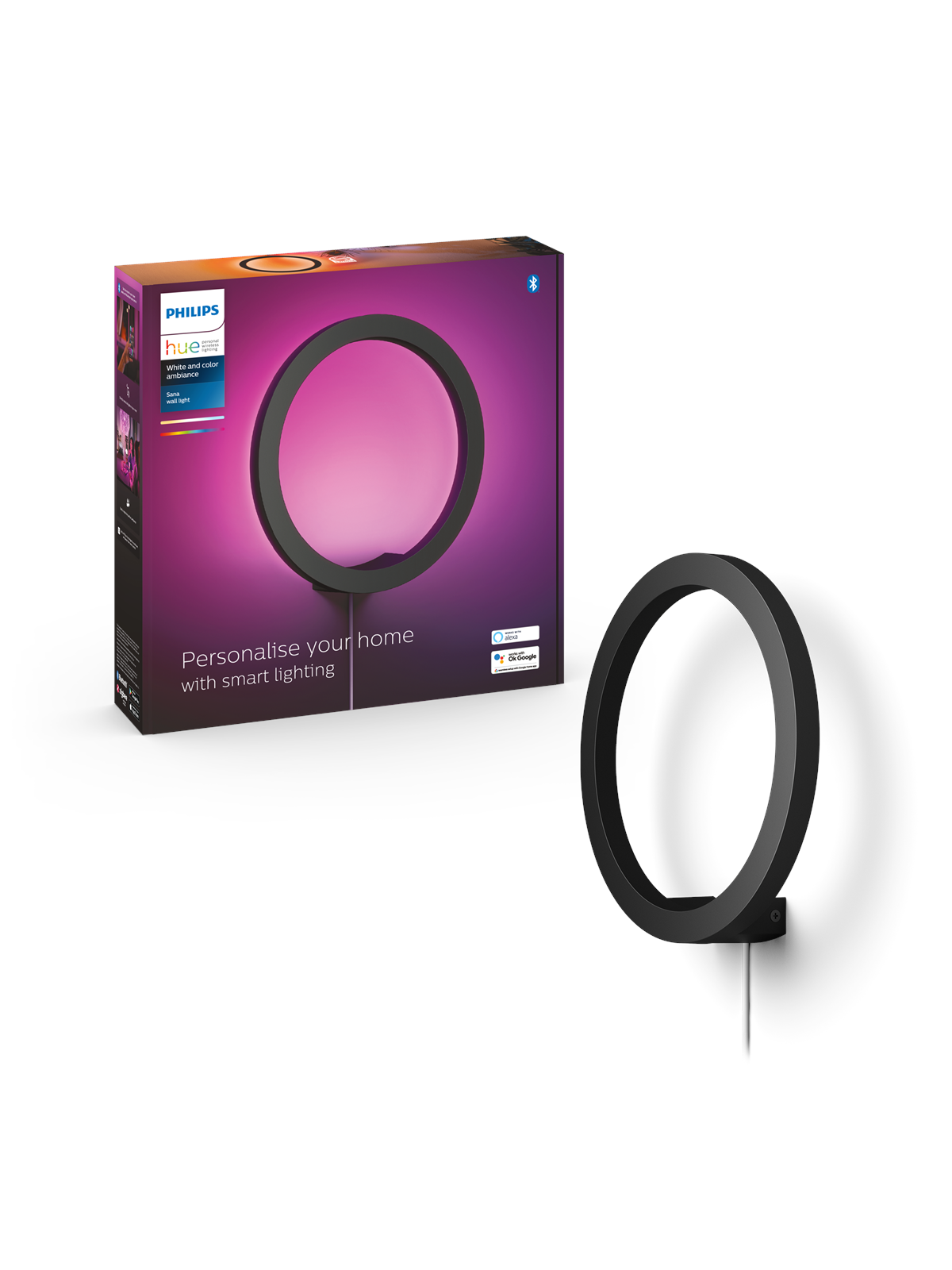 Philips Hue Sana Væglampe - Sort, Smart Home