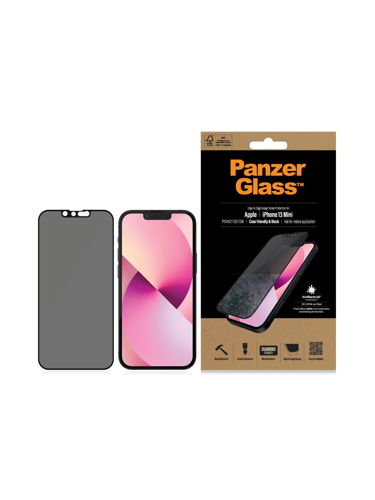 PanzerGlass Privacy Screen Protector Apple iPhone 13 Mini | Edge-to-Edge