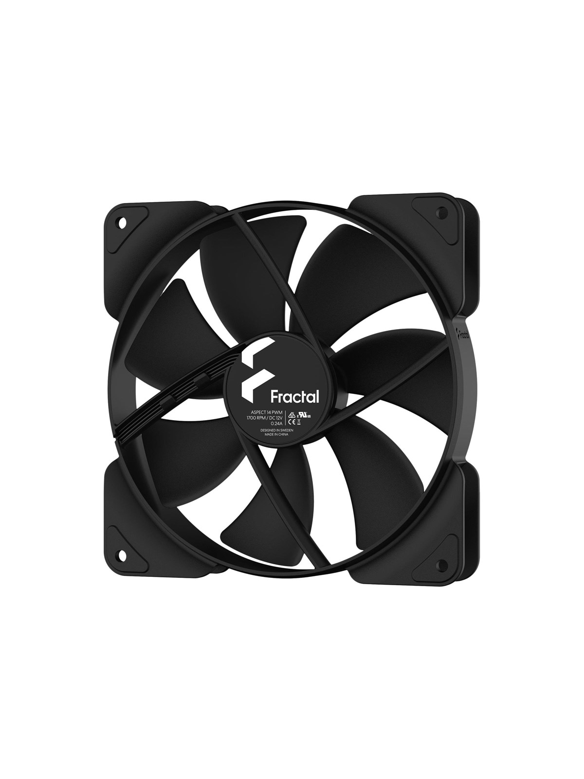 Fractal Design Aspect 14 PWM - Kabinet køler - 140mm - Sort, Kabinetkøler
