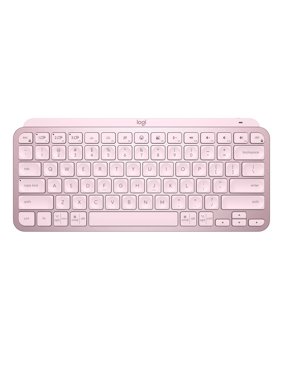Logitech MX Keys Mini Minimalist Wireless Illuminated Keyboard - Rose - ND - Tastatur - Nordisk - Pink