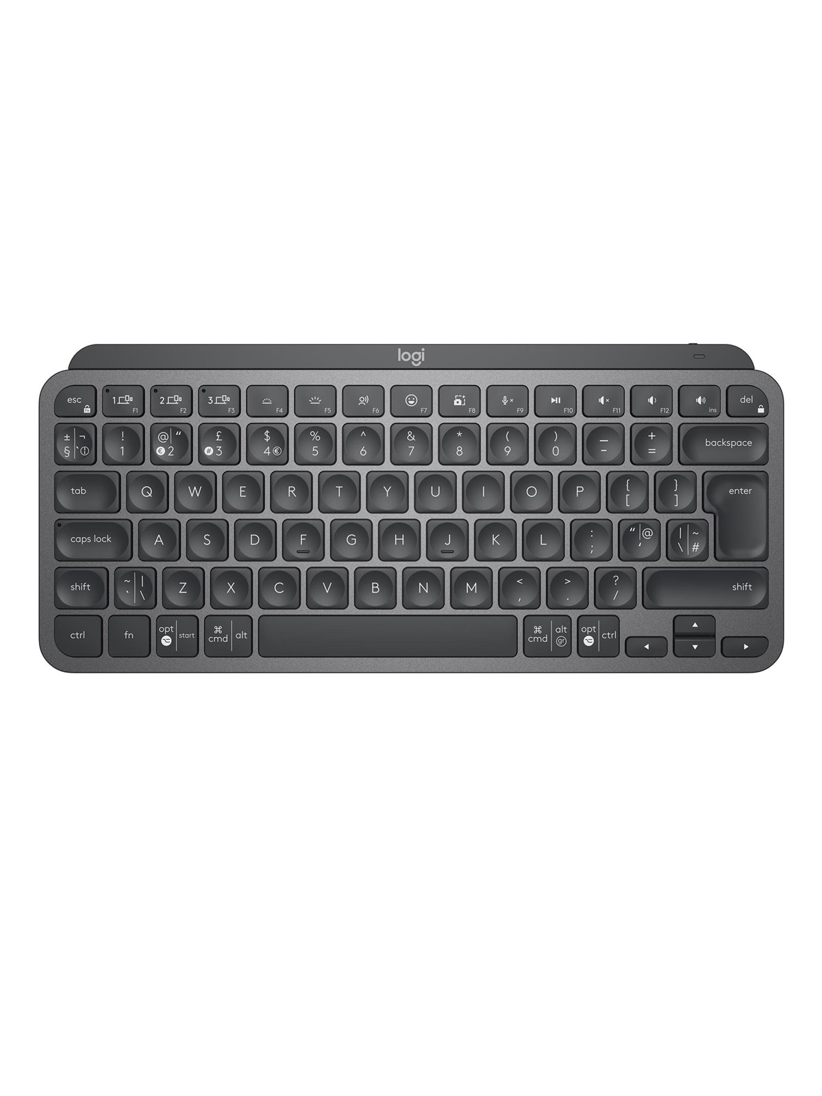 Logitech MX Keys Mini Minimalist Wireless Illuminated Keyboard - Graphite - US - Tastatur - Amerikansk engelsk - Sort