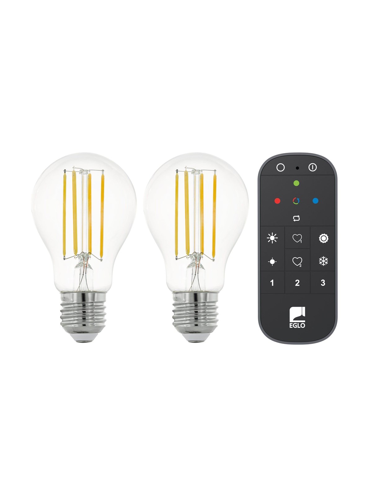 EGLO LED pære CONNECT.Z SÆT FJERNBETJENING + 2 E27 A60 klar SMART pærer M/HVID LYS E27