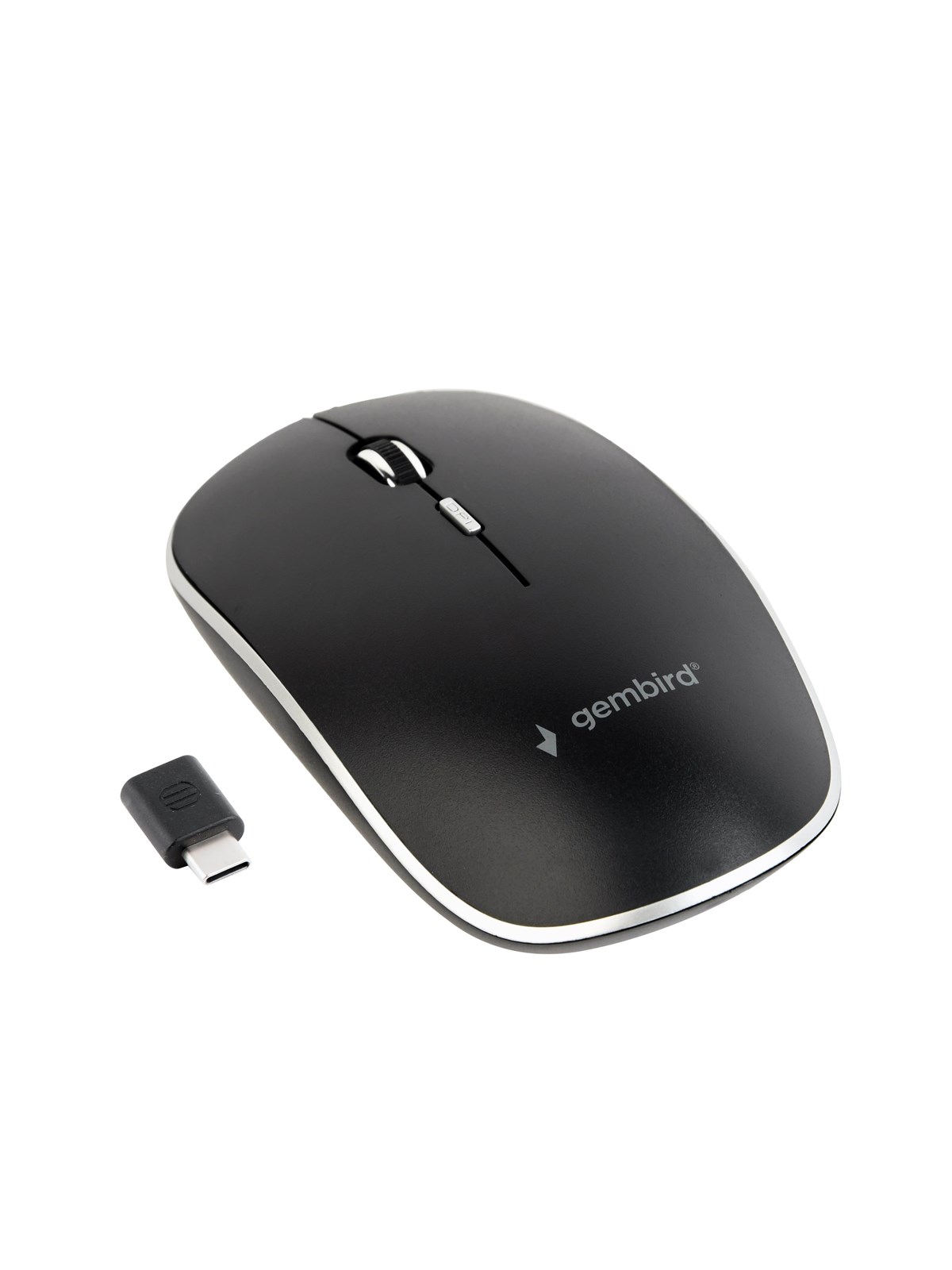 Gembird Silent wireless optical mouse - USB-C receivcer - Mus - Optisk - 4 knapper - Sort