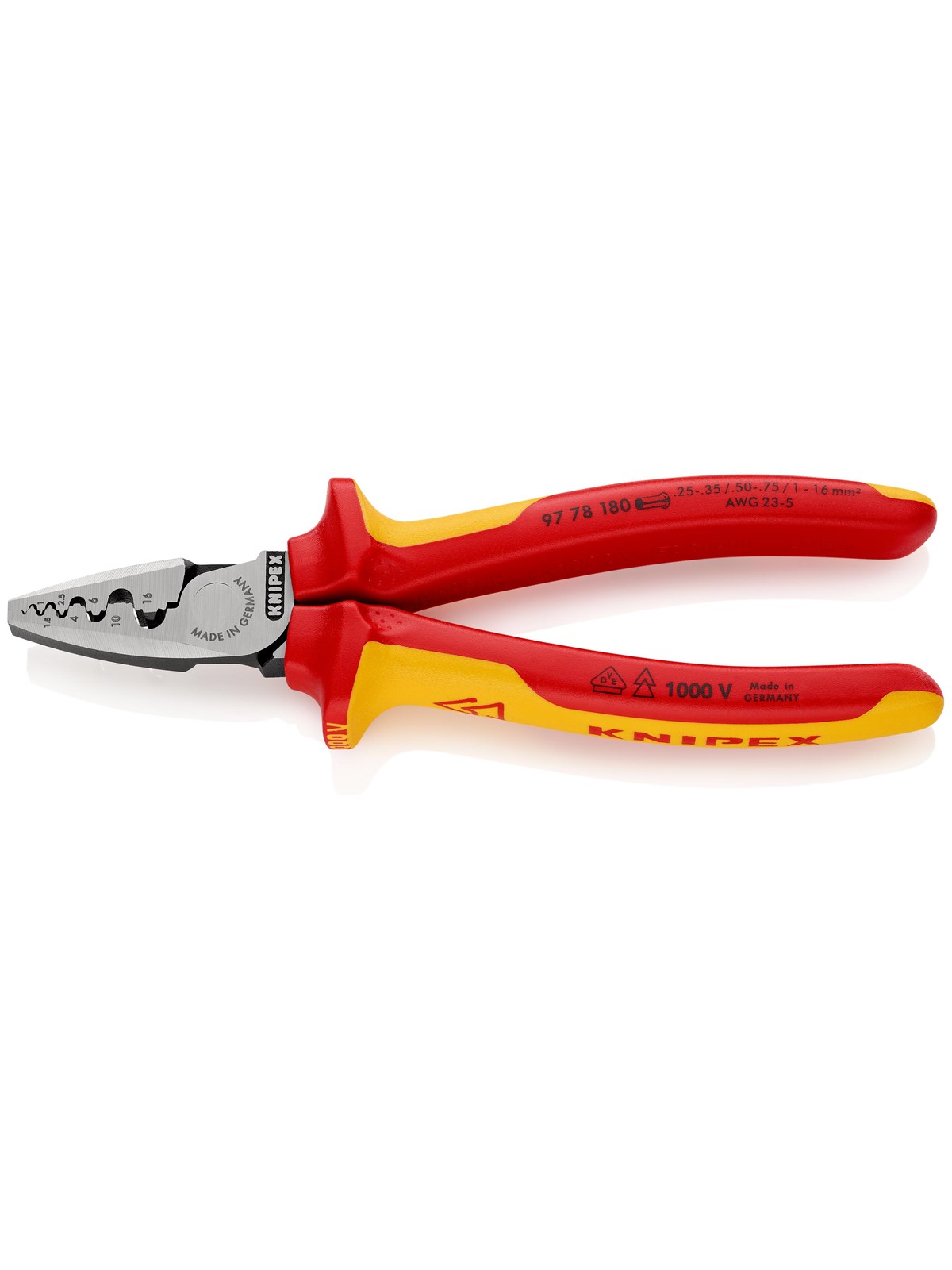 KNIPEX Crimptang til kabeltyller, Værktøj Til El Arbejde