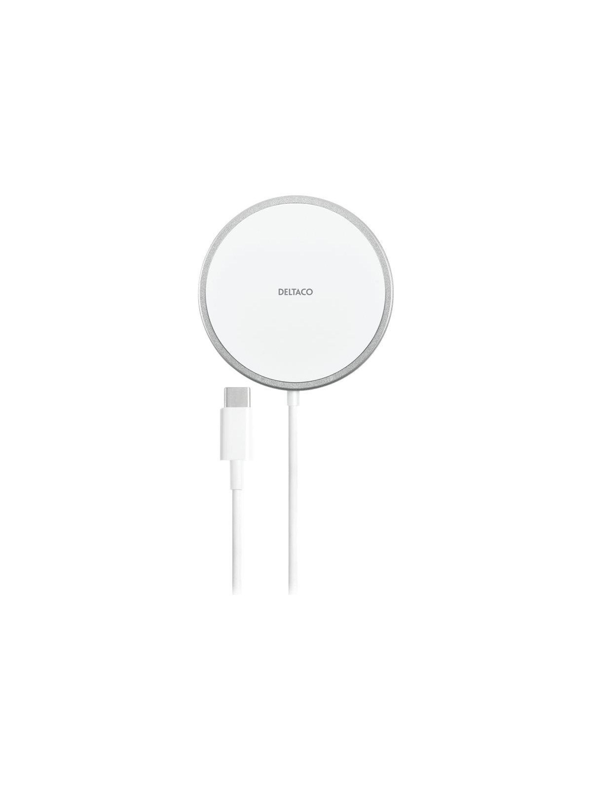 Deltaco magnetic wireless charger 15 W USB-C wh, Batteri