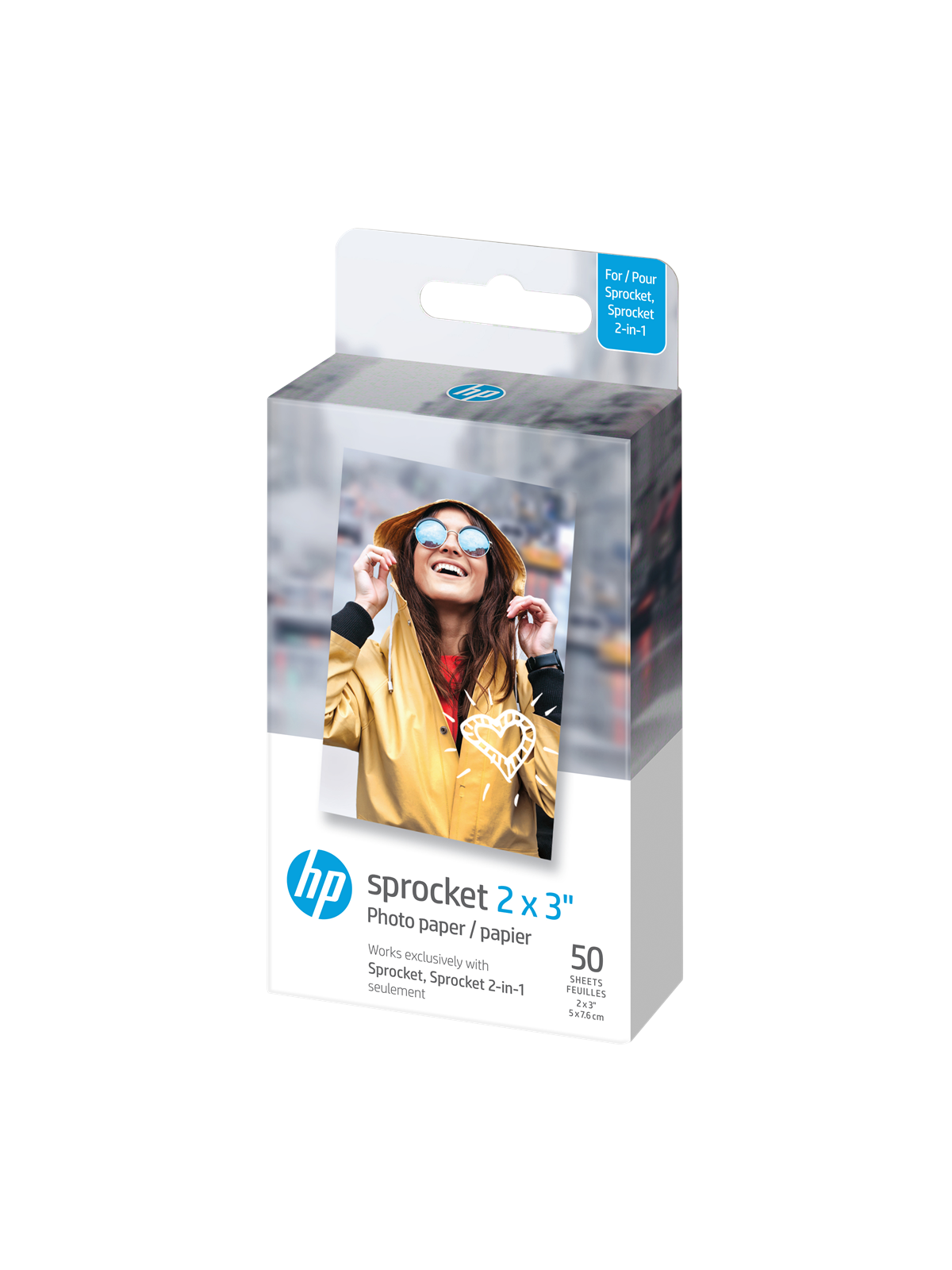 HP ZINK PAPER SPROCKET LUNA 50 PACK 2X3", Fotopapir