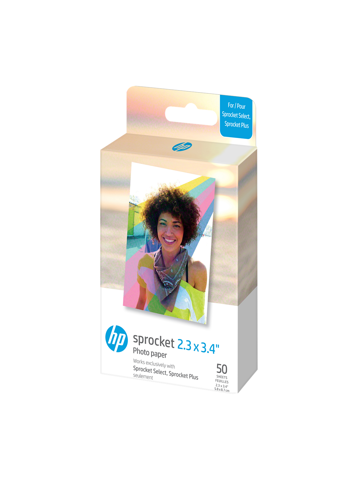 HP Zink Paper Sprocket Select 50 Pack 2.3"×3.4", Fotopapir