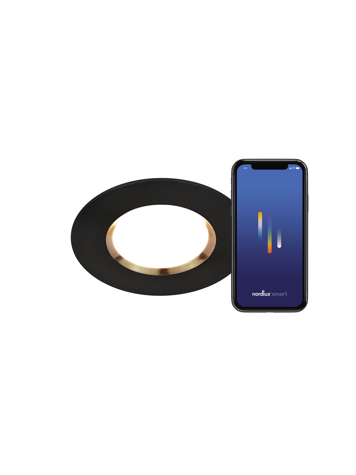 Nordlux Dorado Smart indbygningsspot, 1-kit, sort, Smart Home