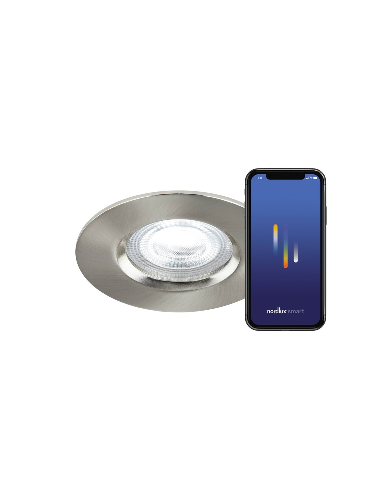 Nordlux Don Smart indbygningsspot, 2700-6500K RGB, nikkel, Smart Home