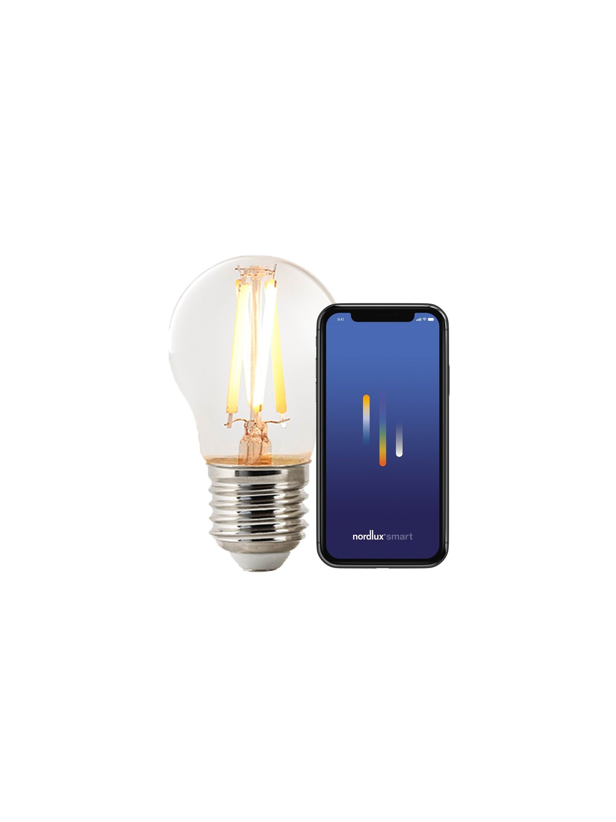 Nordlux Smart Filament G45 4,7W LED 2200-6500K E27, klar, Smart Home