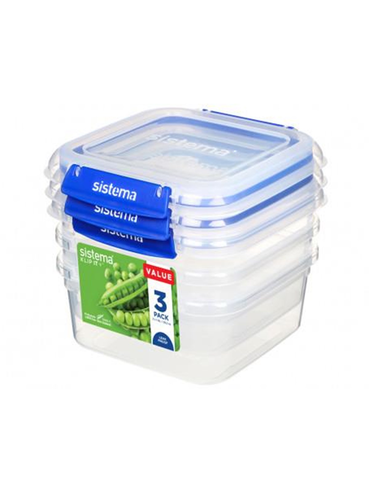 Sistema Square Klip It Plus 3 Pack 1.15 L, Køkkentilbehør