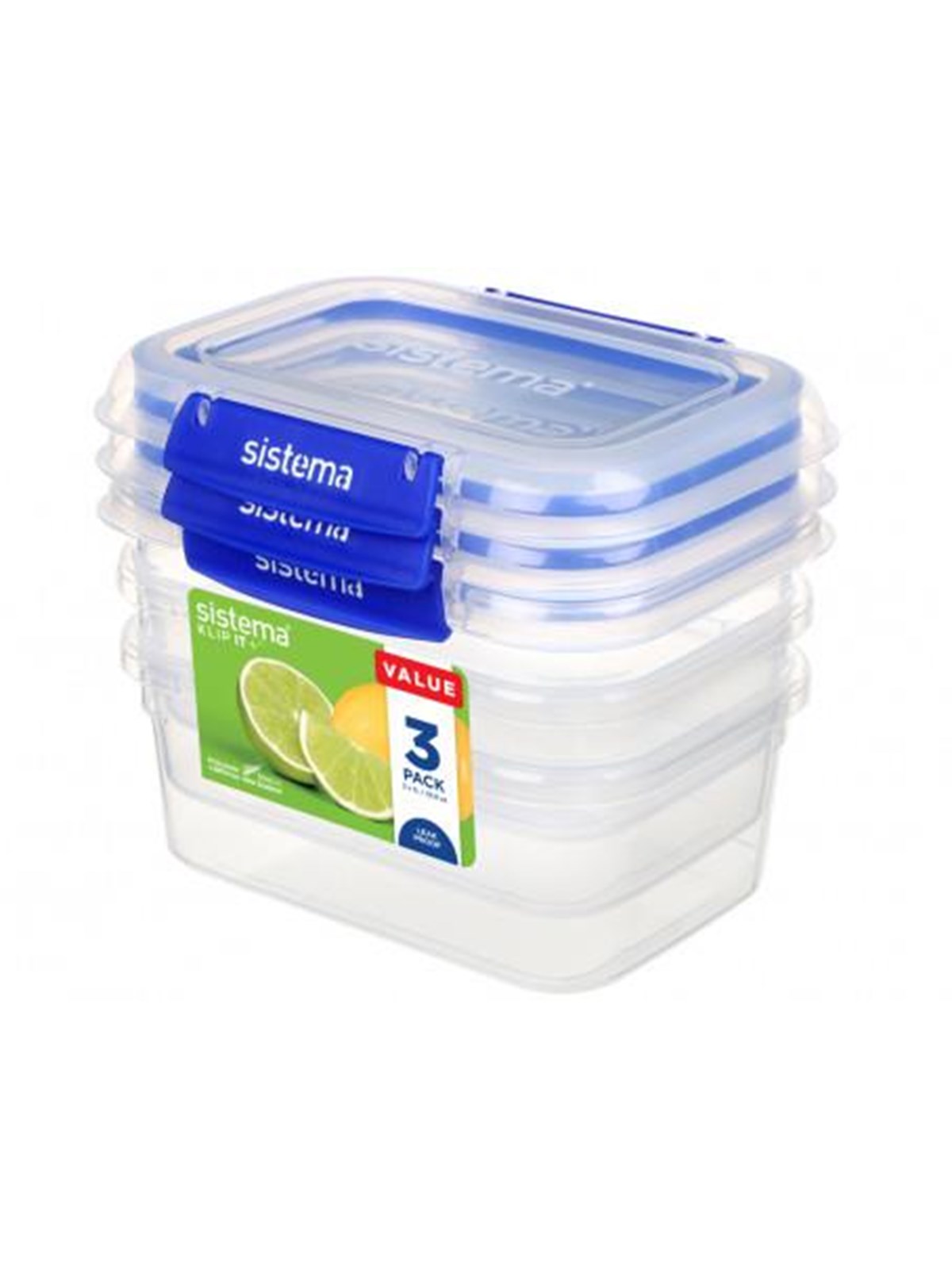 Sistema Rectangle Klip It Plus 3 Pack 1L, Køkkentilbehør