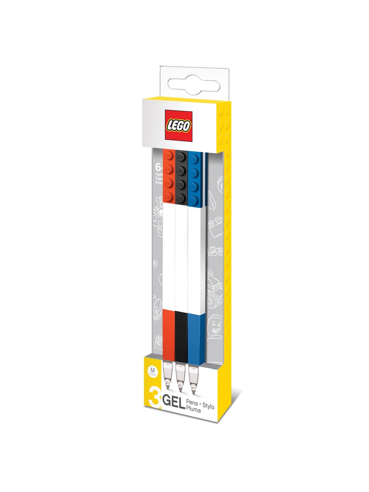 Euromic LEGO Stationery Gel pens 3 pcs. RED BLUE BLACK packed in colour box