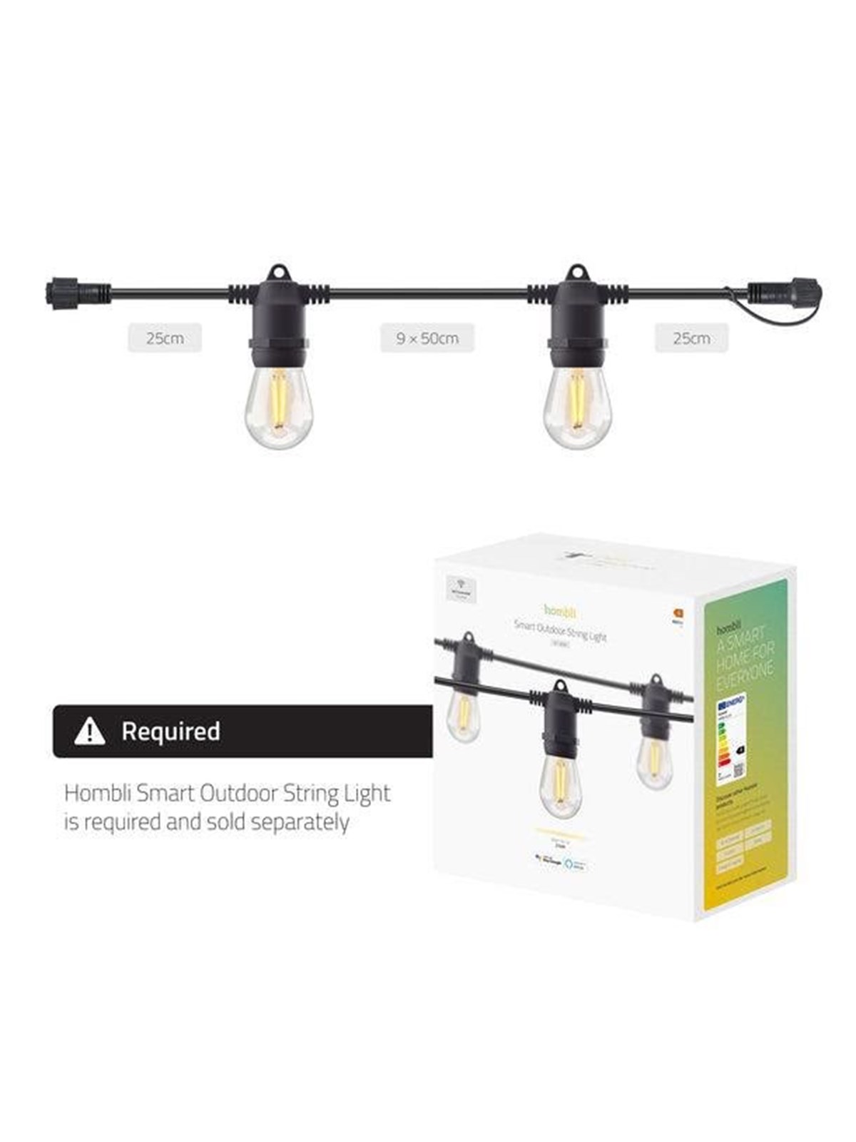 Hombli Outdoor String Light Extension 5m, Smart Home