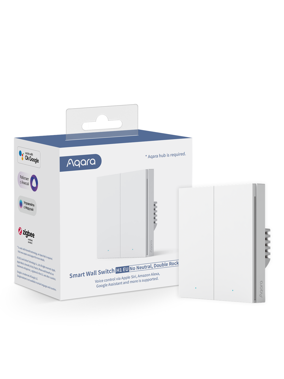 Aqara Smart Wall Switch H1 (no neutral) - Double Rocker, Smart Home