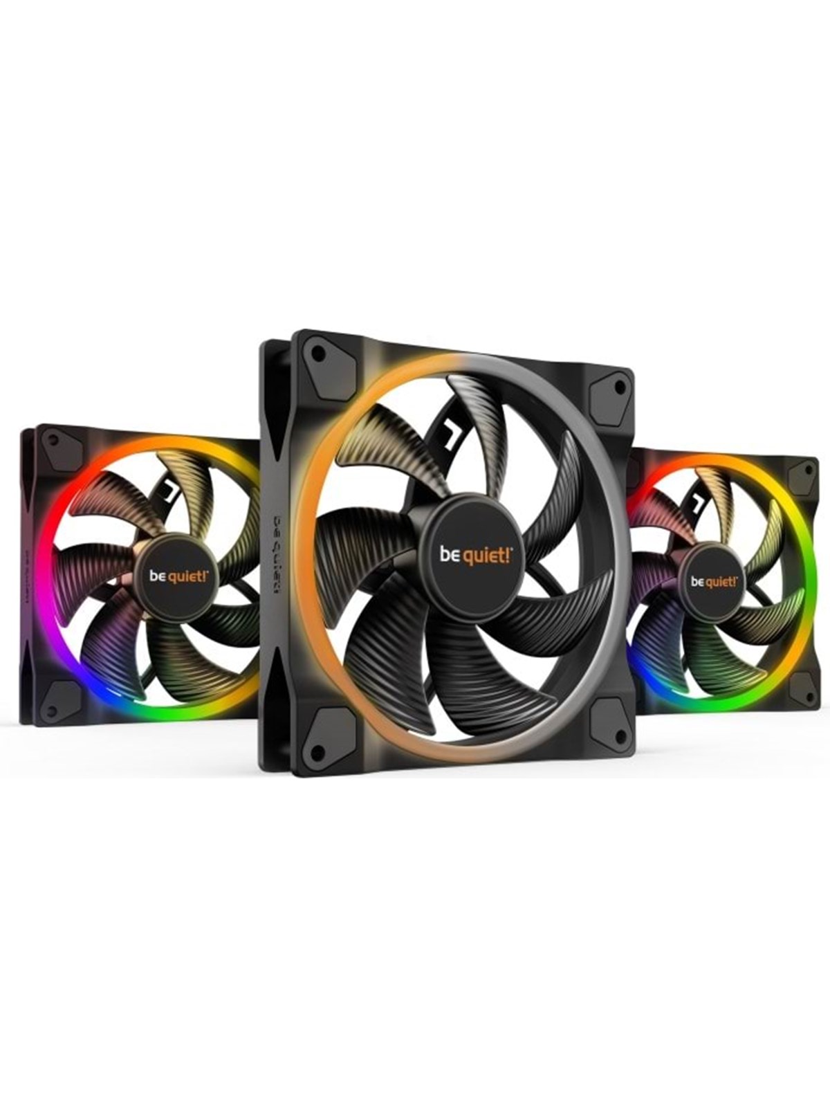 be quiet! LIGHT WINGS 140mm PWM - triple pack - Kabinet køler - 140mm - Sort med RGB LED lys - 23 dBA