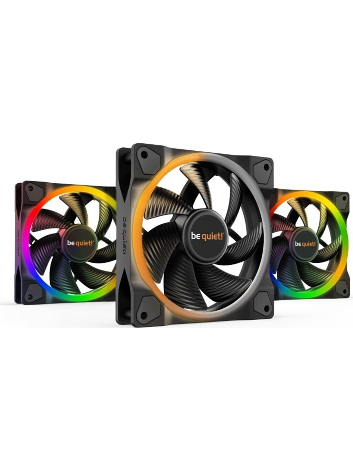 be quiet! LIGHT WINGS 120mm PWM - triple pack - Kabinet køler - 120mm - Sort med RGB LED lys - 21 dBA