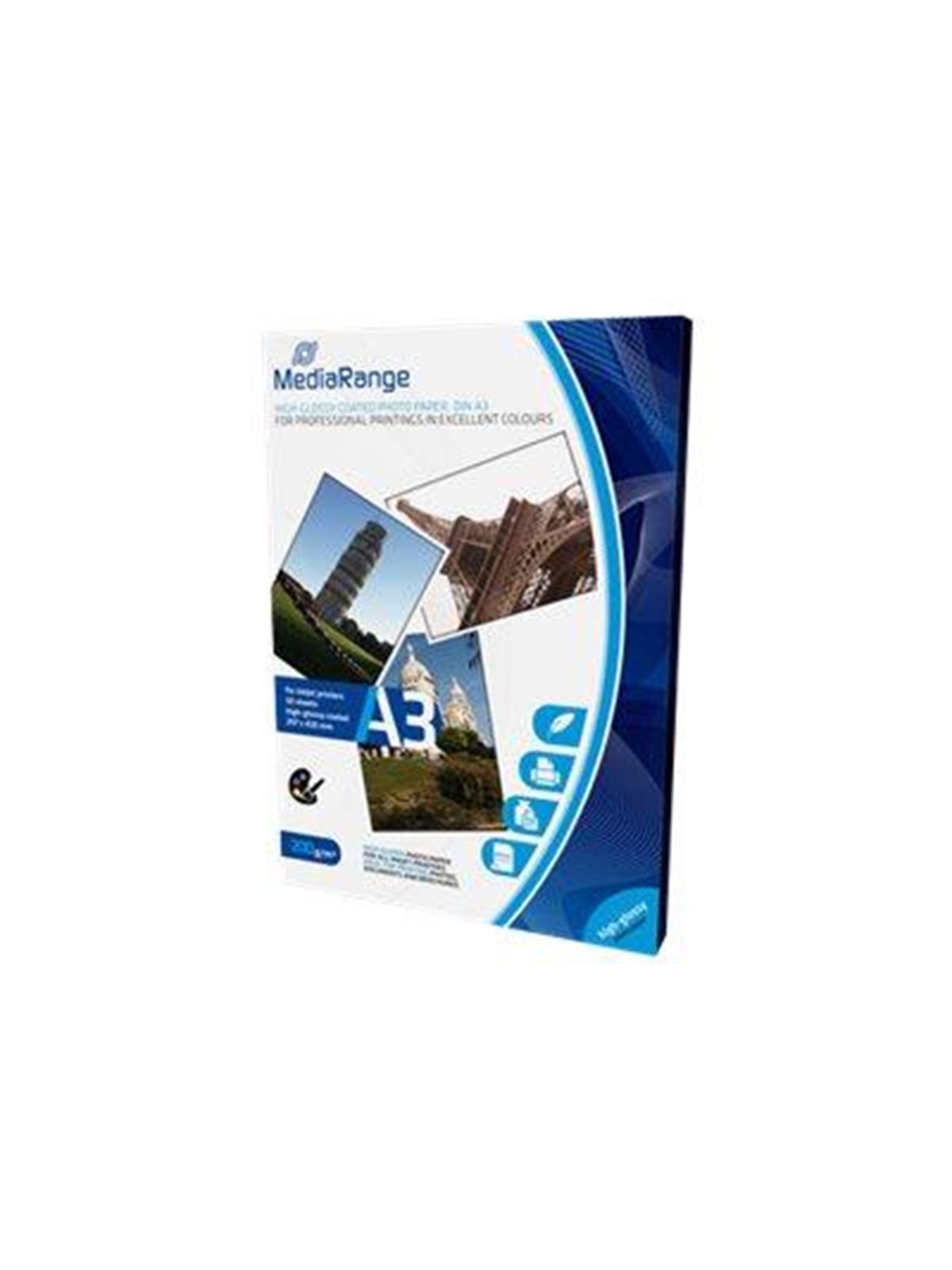 MediaRange - photo paper - high-glossy - 50 sheet(s) - A3 - 200 g/m², Fotopapir