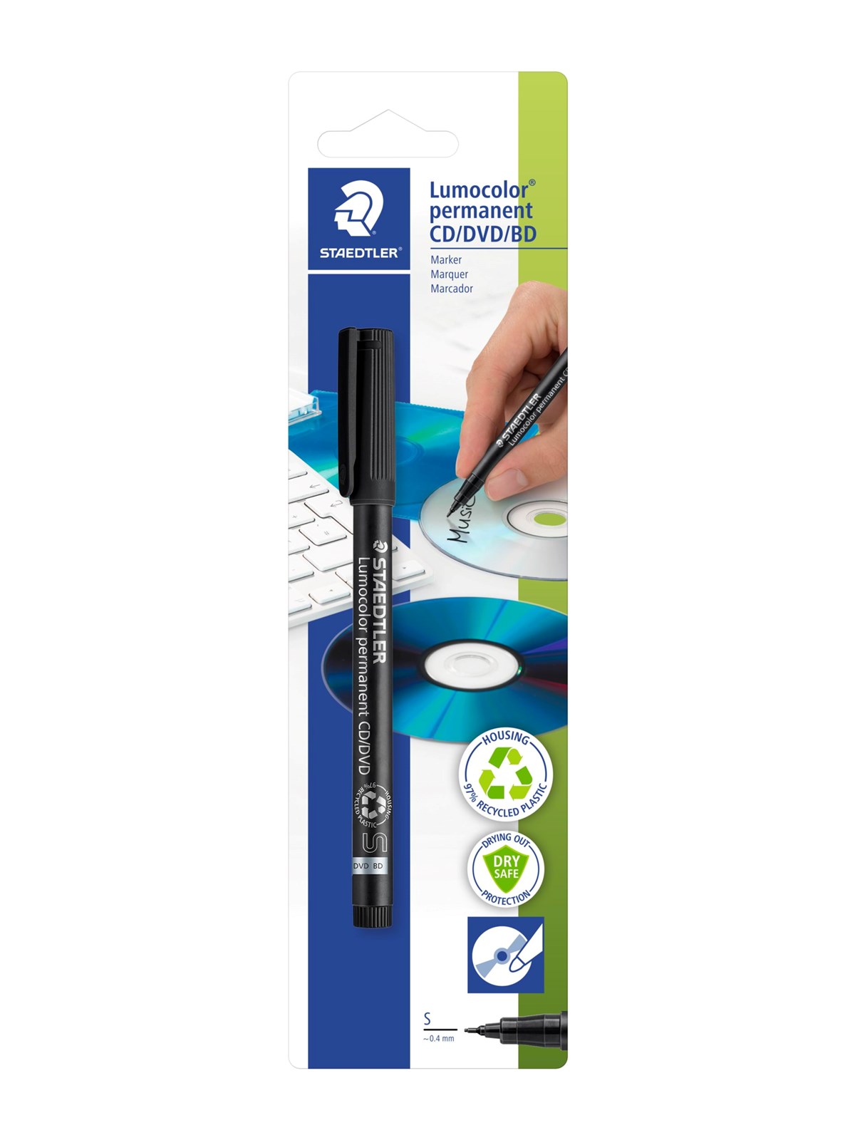 Stædtler Lumocolor CD/DVD Pen 0,4mm Sort, Tegneværktøj