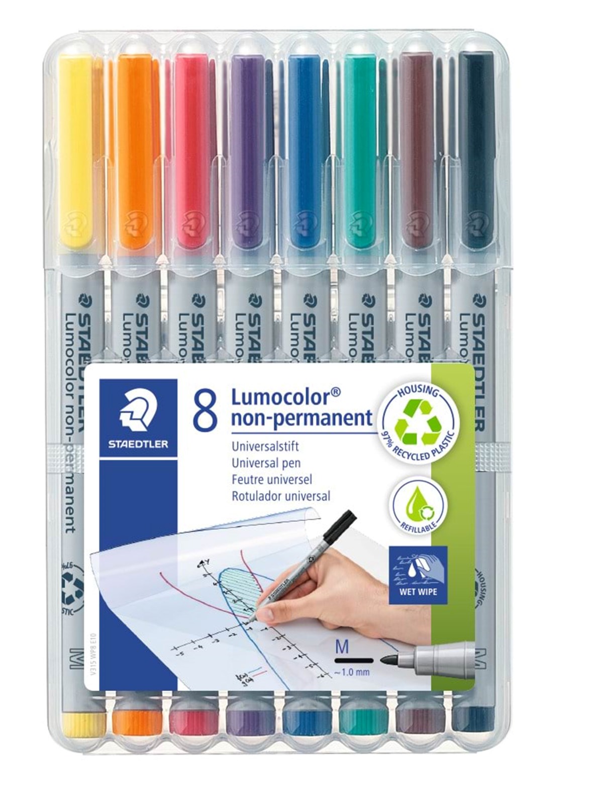 Stædtler Lumocolor Non-P M 1,0mm 8 ass/boks, Tegneværktøj