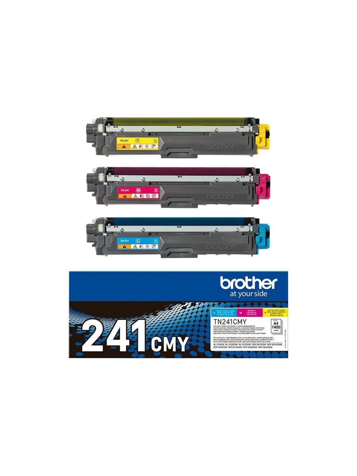 Brother TN241CMY / TN241 CMY 3-Pack Yellow Cyan Magenta Toner, Printerpatron Og Toner