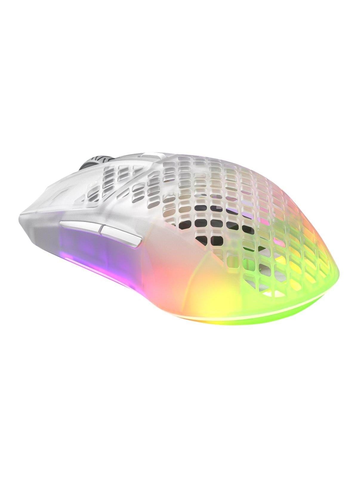 SteelSeries ærox 3 Wireless 2022 - Ghost - Gaming Mus - Optisk - 6 knapper - Hvid med RGB-LED lys