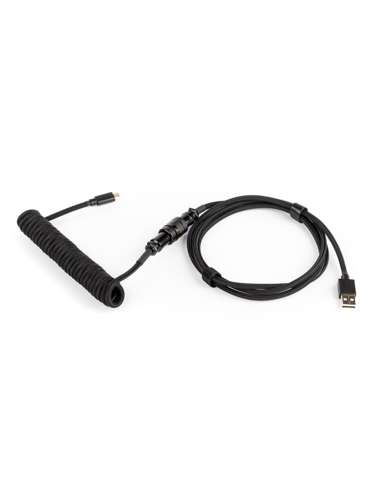 DUTZO Coiled Aviator Micro-USB B cable - Black - Upgrade Accessories - Sort