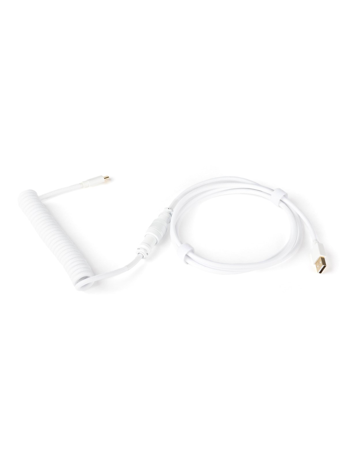 DUTZO Coiled Aviator Micro-USB B cable - White - Upgrade Accessories - Hvid