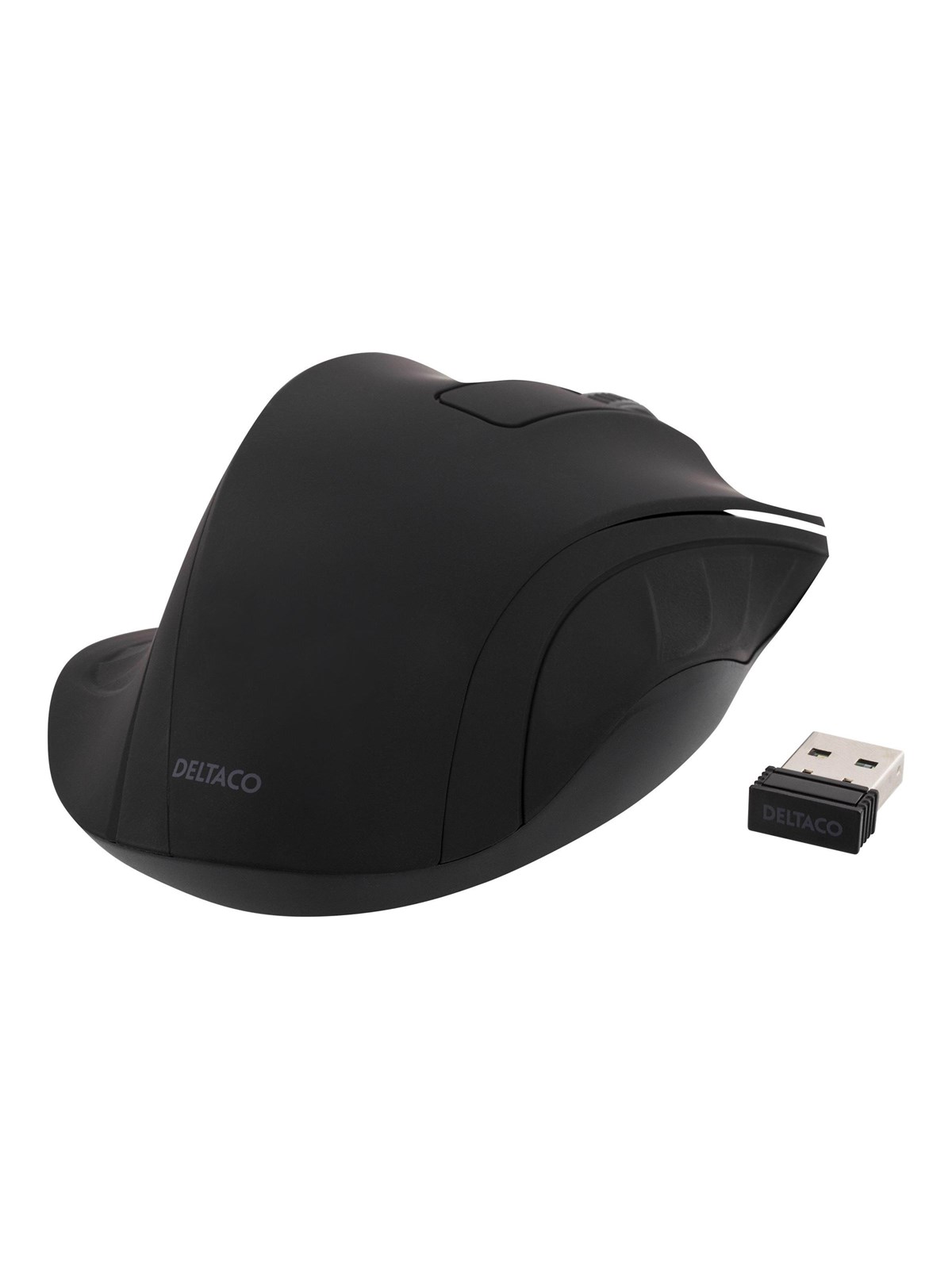 Deltaco MS-710 - Mouse optical 3 buttons wireless USB Black - Mus - Optisk - 3 knapper - Sort