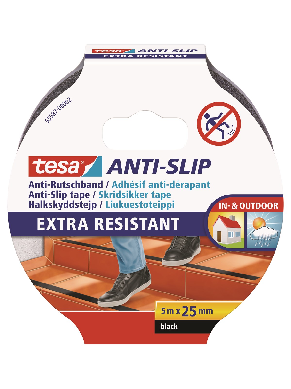 tesa Anti-Slip Tape 5m x 25mm Black, Tape