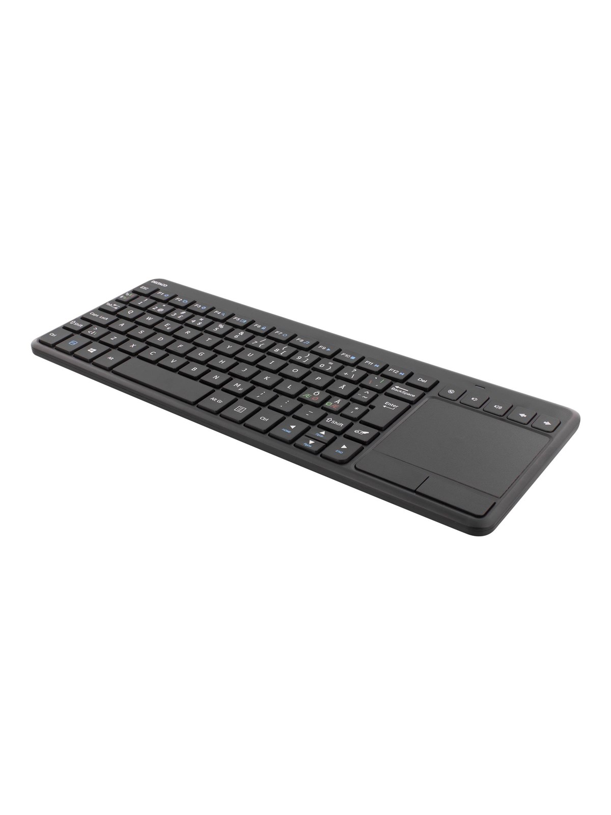Deltaco Wireless mini Keyboard with Touchpad Nordic Black - Tastatur - Nordisk - Sort