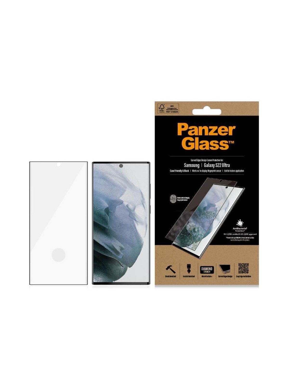 PanzerGlass UltraForce1 Samsung Galaxy S22 Ultra | Screen Protector, Beskyttelsesglas