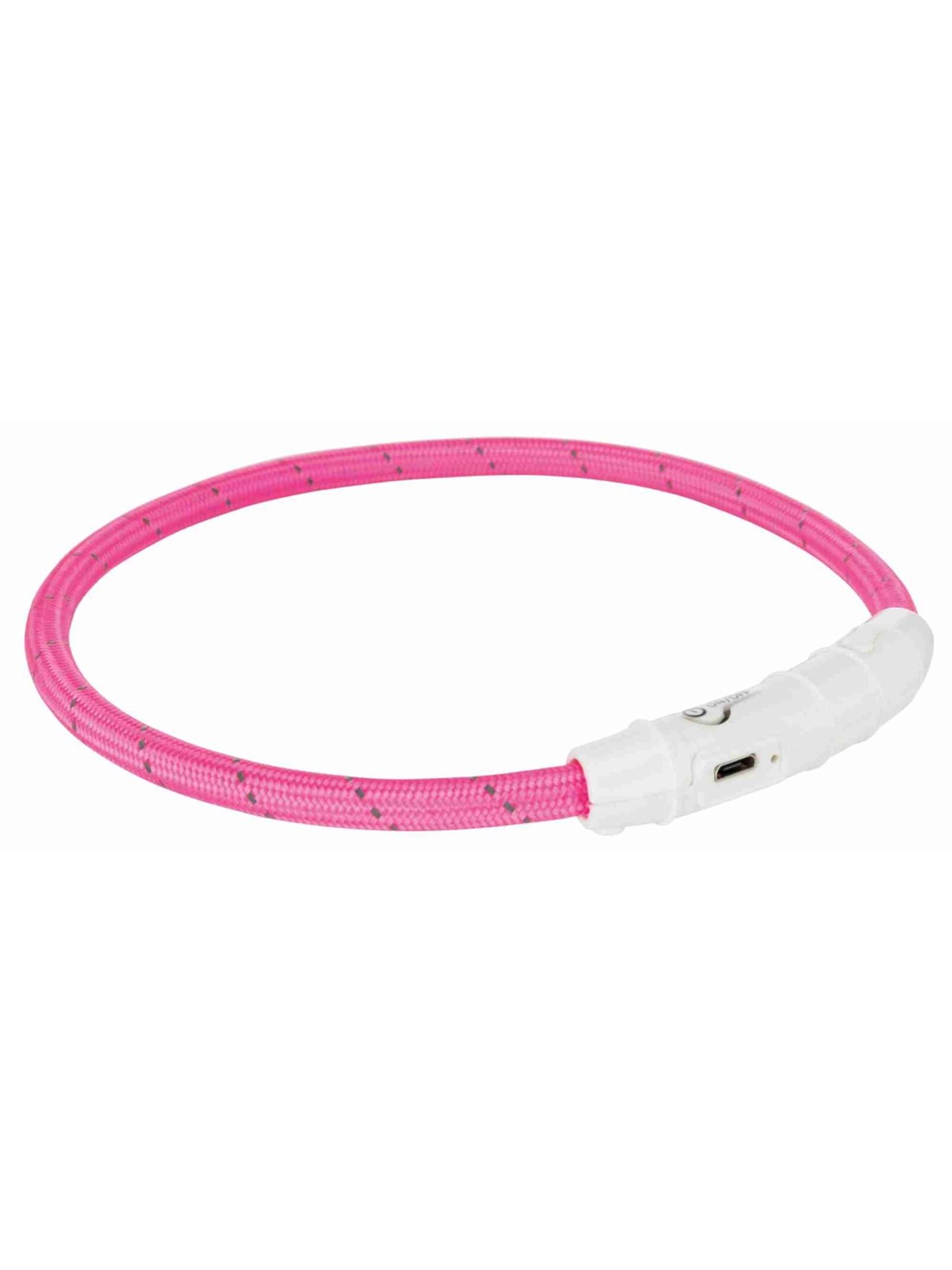 Trixie Flash Light Ring USB Illuminated Dog Safety Collar Pink Size M-L 7mm 45cm
