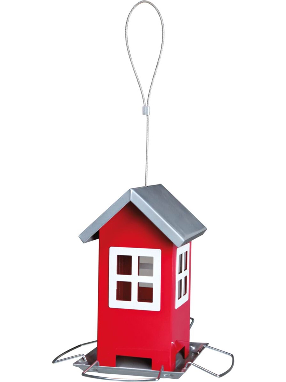 Trixie Fuglefoderautomat med Beskyttende Tag Rød 20cm 1000ml, Fuglebure Huse Tilbehoer