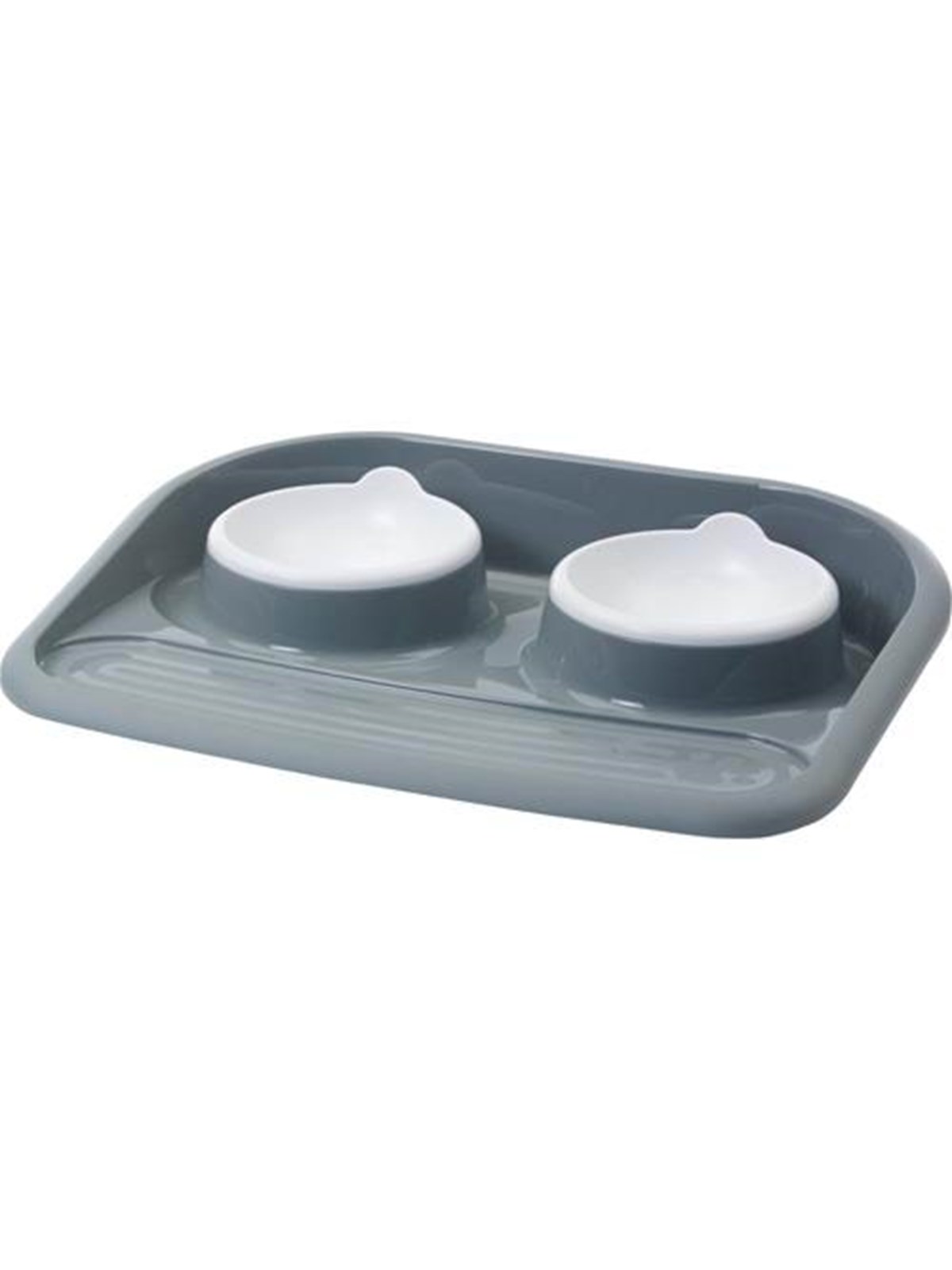 Savic Butler feeding station with rubberfeet 2x300 ml white/grey, Katteudstyr