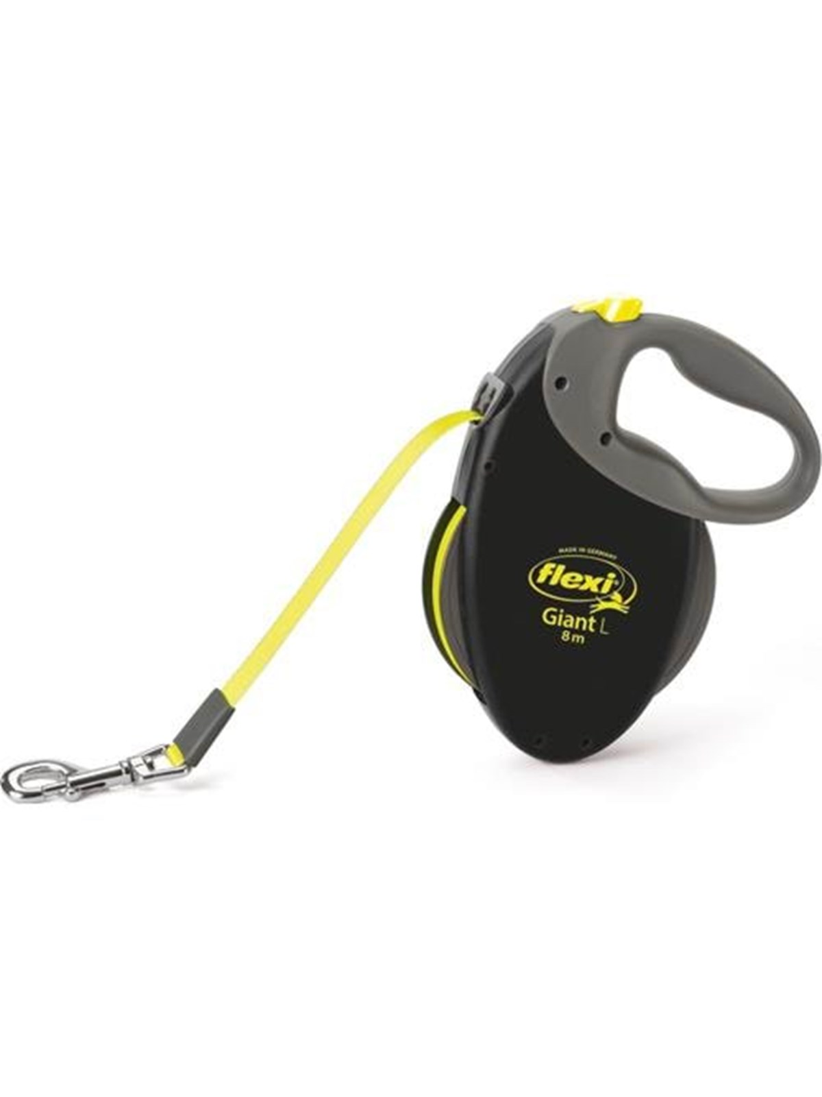 Flexi - Leash Giant L 8M Tape Black/Neon Yellow Max 50Kg - (600.7782), Hundeudstyr
