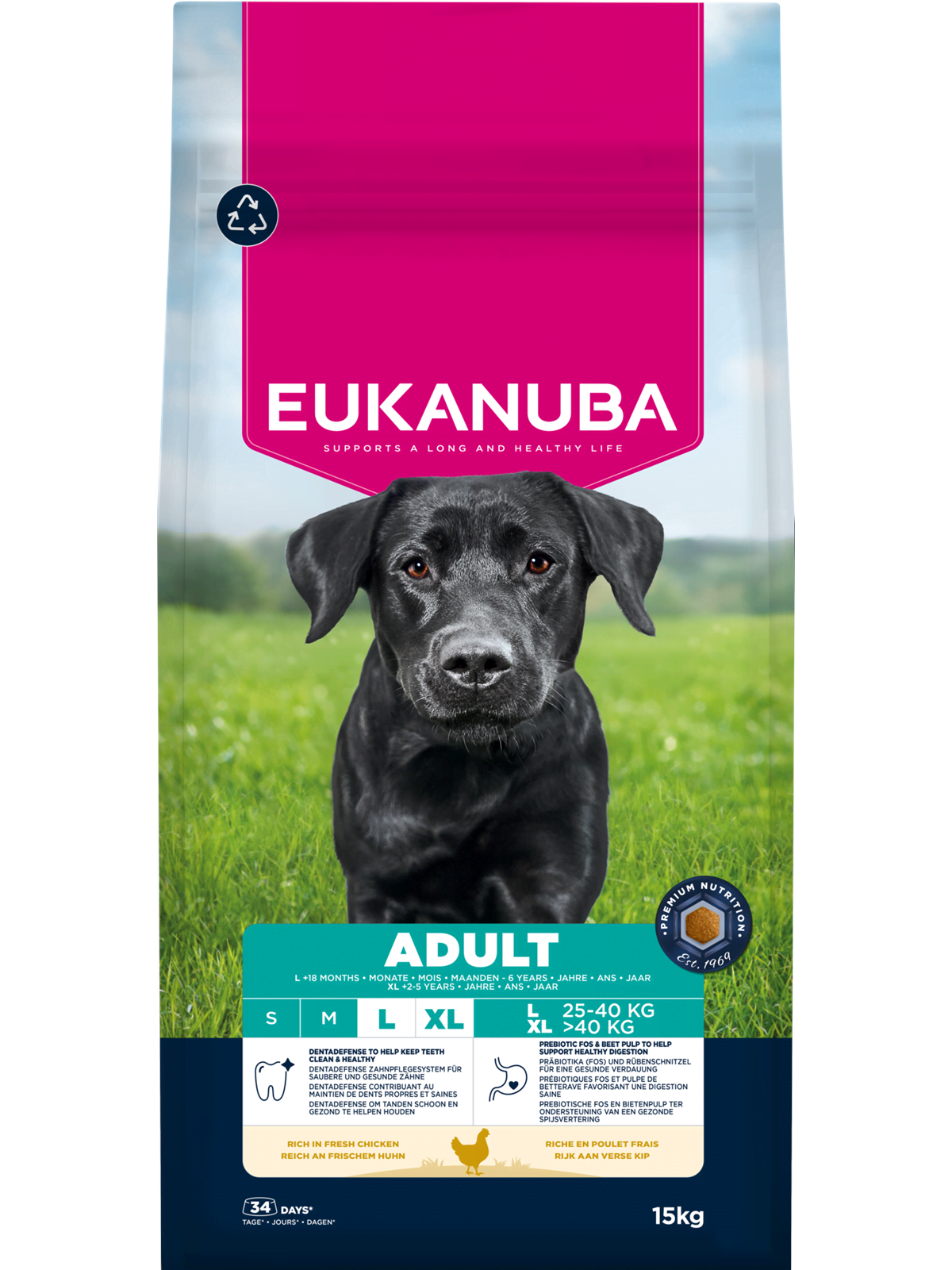 Eukanuba Adult Large Breed 15 kg, m. kylling, Hundeudstyr