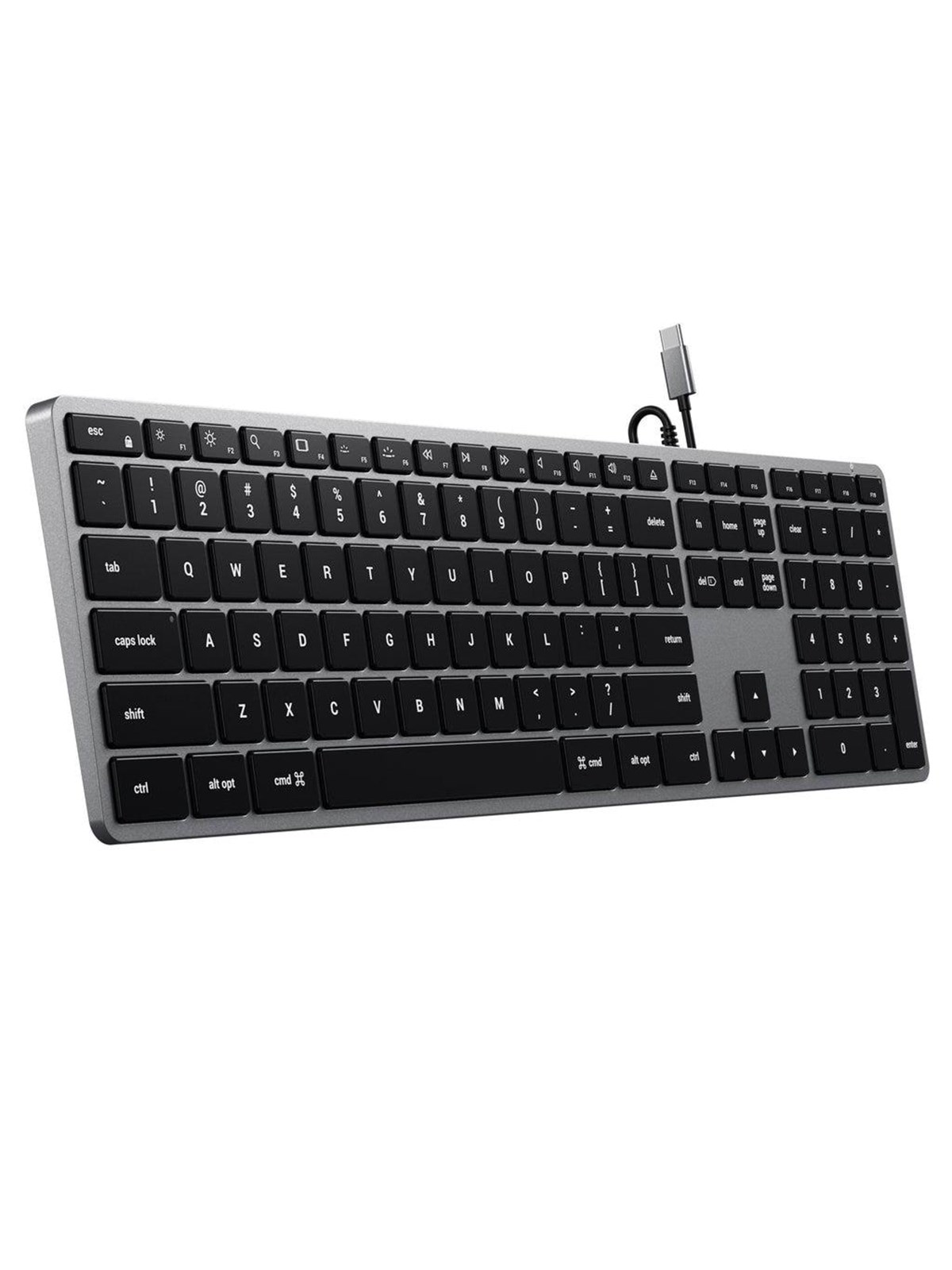 Satechi Slim W3 - Tastatur - Nordisk - Grå, Tastatur